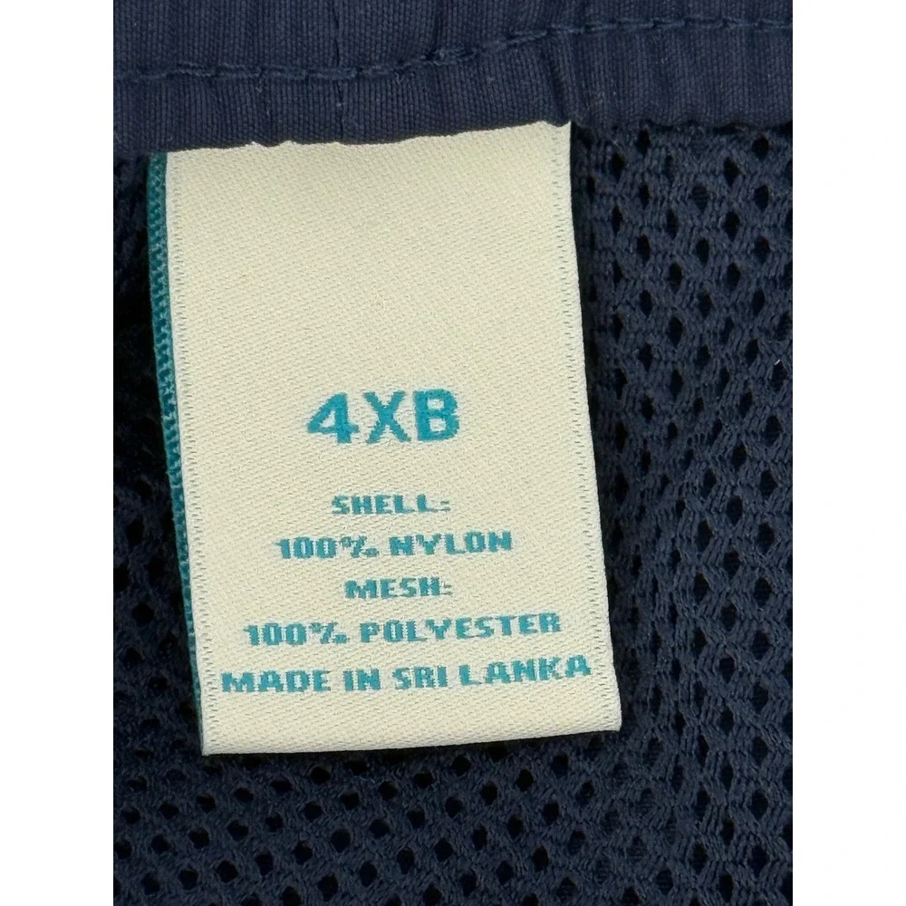 Caribbean Swimwear Mens Sz 4XB Navy Blue Cargo Swim Trunks Mesh Lined Big & Tall